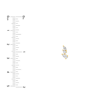 7/8tcw Pear Marquise and Round Diamond Stud Earrings