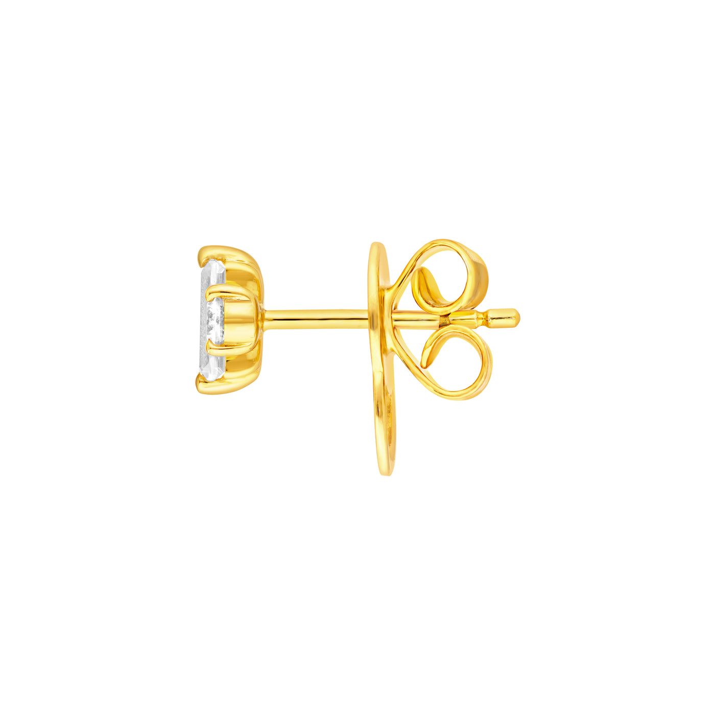 5/8tcw Square Baguette & Round Diamond Earrings