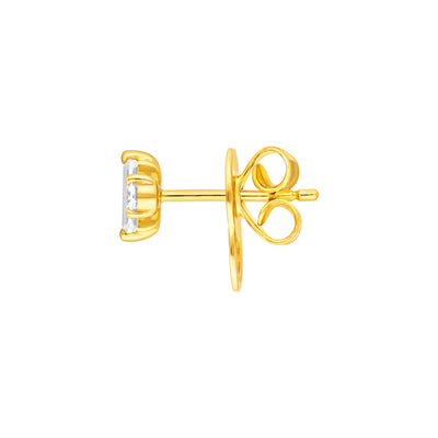 5/8tcw Square Baguette & Round Diamond Earrings