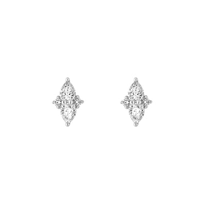 7/8tcw Pear & Round Diamond Earrings