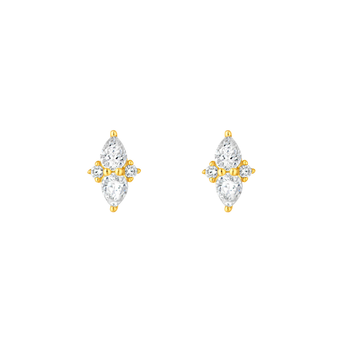 7/8tcw Pear & Round Diamond Earrings