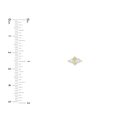 7/8tcw Pear & Round Diamond Earrings