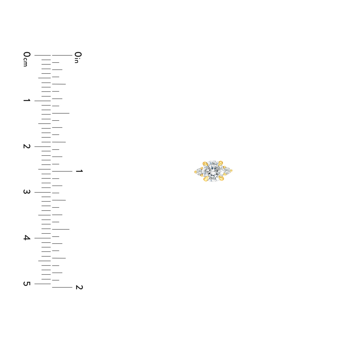 7/8tcw Three Stone Round Diamond Earrings