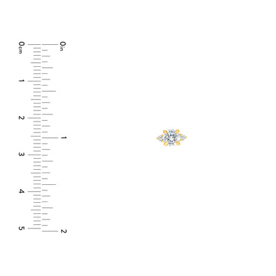 7/8tcw Three Stone Round Diamond Earrings