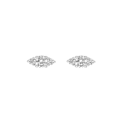 3/8tcw Three Stone Round Diamond Earrings