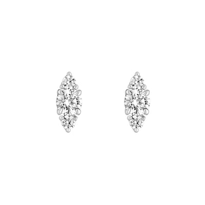3/8tcw Three Stone Round Diamond Earrings