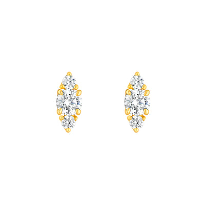 3/8tcw Three Stone Round Diamond Earrings