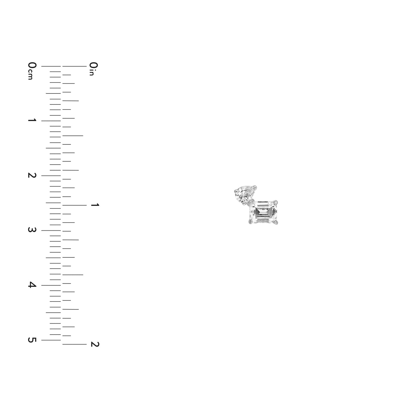 1tcw Emerald & Pear Diamond Stud Earrings