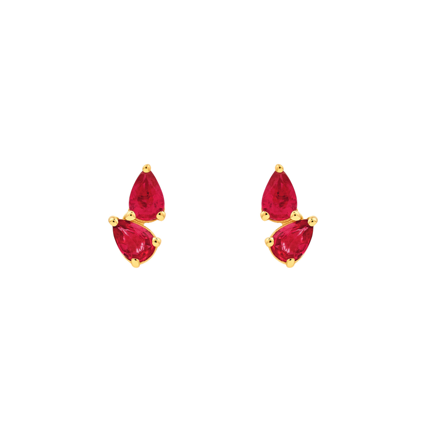 3/4tcw Pear Shape Ruby Stud Earrings