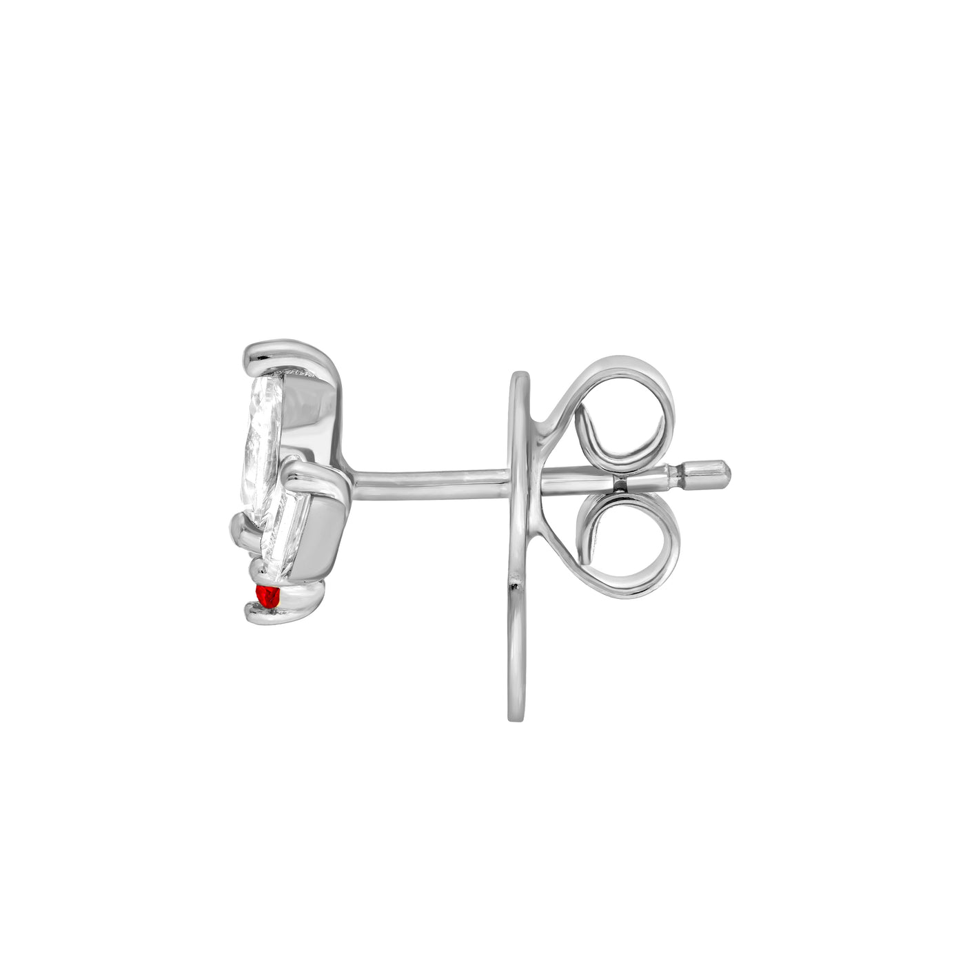 7/8tcw Multi-Cut Diamond & 1/20tcw Ruby Stud Earrings