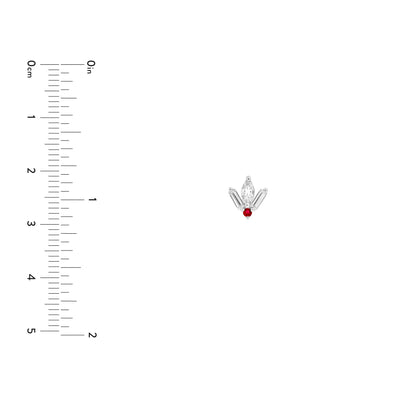 7/8tcw Multi-Cut Diamond & 1/20tcw Ruby Stud Earrings