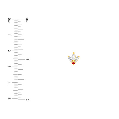 7/8tcw Multi-Cut Diamond & 1/20tcw Ruby Stud Earrings