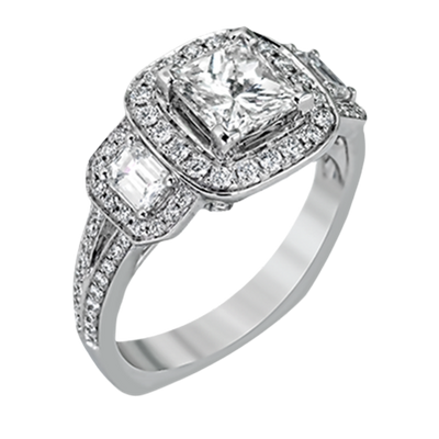 Engagement Ring in 18k Gold with Diamonds