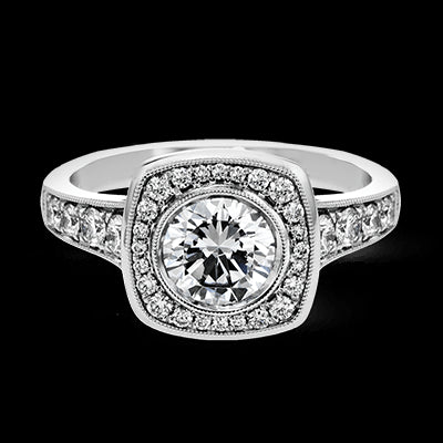 Engagement Ring in 18k Gold with Diamonds