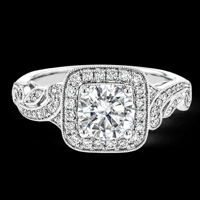 Engagement Ring in 18k Gold with Diamonds