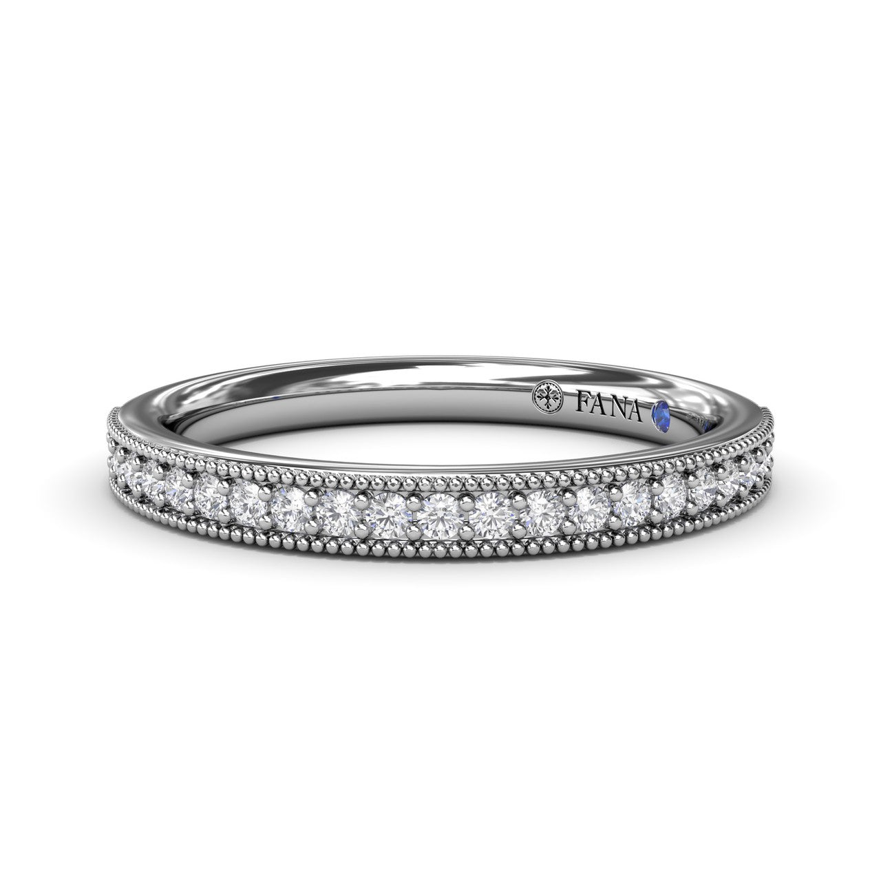 Milgrain and Diamond Wedding Band