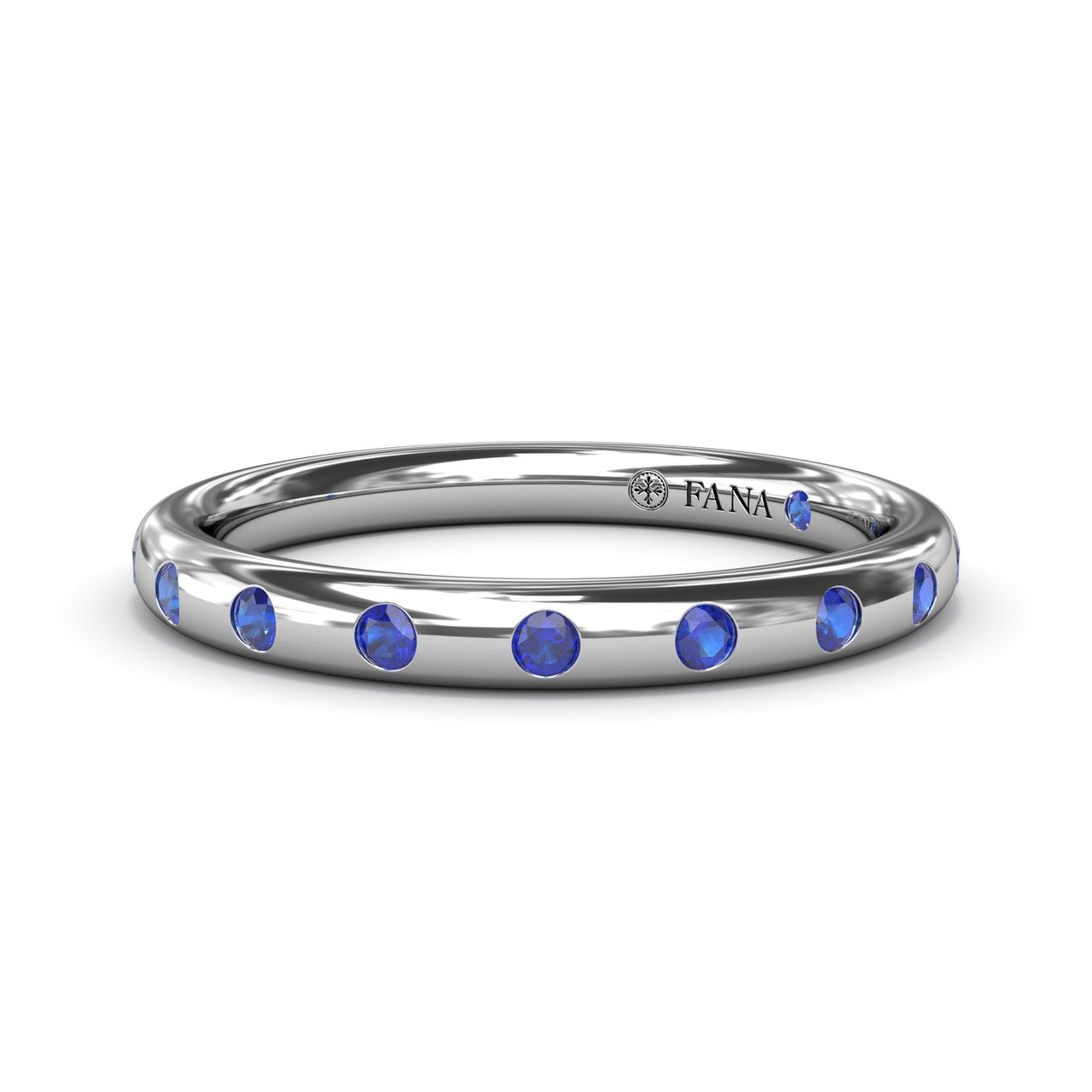 Flush Sapphire Wedding Band