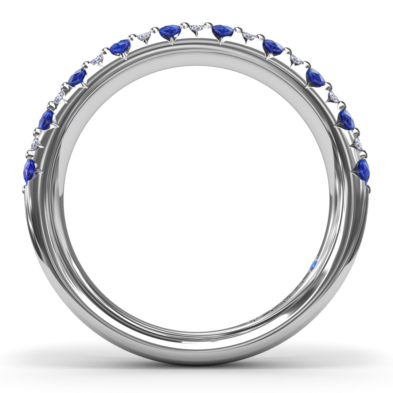 Pave Sapphire and Diamond Anniversary Band