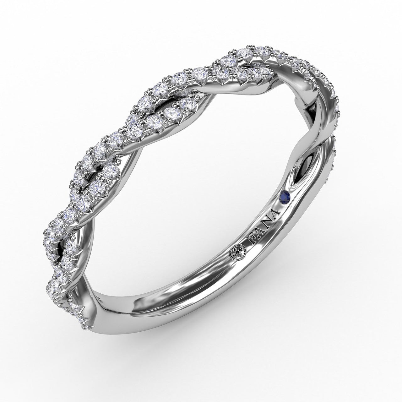 French Pave Diamond Twist Band